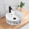 Chậu Lavabo Đặt Bàn Tròn Hoa Văn Nai Rừng TTCERA LB22