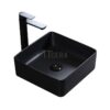 Chậu Lavabo Đặt Bàn Vuông Đen TTCERA LB41
