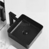 Chậu Lavabo Đặt Bàn Vuông Đen TTCERA LB41