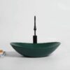 Chậu Lavabo Oval Xanh Rêu Đặt Bàn TTCERA LB51