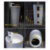 Lavabo Sứ Trụ Đứng Liền Khối Tròn Trắng TTCERA LBT03