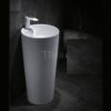 Lavabo Sứ Trụ Đứng Liền Khối Tròn Trắng TTCERA LBT03