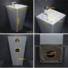 Lavabo Sứ Trụ Đứng Liền Khối Vuông Trắng TTCERA LBT04
