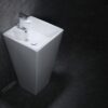 Lavabo Sứ Trụ Đứng Liền Khối Vuông Trắng TTCERA LBT04
