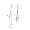 Sen Cây Màu Đen Đặt Sàn Bồn Tắm Nằm TTCERA SBT03
