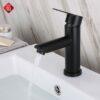 Vòi Lavabo Nóng Lạnh Inox Sơn Tĩnh Điện Đen Cao 20cm TTCERA LB213