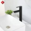 Vòi Lavabo Nóng Lạnh Inox Sơn Tĩnh Điện Đen Cao 30cm TTCERA LB214