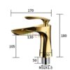 Vòi Lavabo Nóng Lạnh Mạ Vàng PLATIUM Tay Khuyết 2 Tấc TTCERA LB248