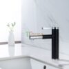 Vòi Lavabo Nóng Lạnh Sơn Tĩnh Điện Đen Cao 20cm TTCERA LB203