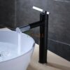 Vòi Lavabo Nóng Lạnh Sơn Tĩnh Điện Đen Cao 30cm TTCERA LB204