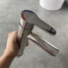 Vòi Lavabo Tròn Tay Dẹp Nóng Lạnh 30cm Inox 304 Bóng Gương TTCERA LB237A
