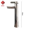 Vòi Lavabo Tròn Tay Dẹp Nóng Lạnh 30cm Inox 304 Bóng Gương TTCERA LB237A