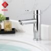 Vòi Lavabo Tròn Tay Dẹp Nóng Lạnh Inox 304 Bóng Gương TTCERA LB236A