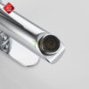 Vòi Lavabo Tròn Tay Dẹp Nóng Lạnh Inox 304 Bóng Gương TTCERA LB236A