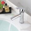 Vòi Lavabo Tròn Tay Dẹp Nóng Lạnh Inox 304 Bóng Gương TTCERA LB236A