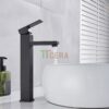 Vòi Lavabo Vuông Nóng Lạnh 3 Tấc Inox Sơn Tĩnh Điện Đen TTCERA LB247