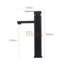 Vòi Lavabo Vuông Nóng Lạnh 3 Tấc Inox Sơn Tĩnh Điện Đen TTCERA LB247