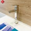 Vòi Lavabo Vuông Nóng Lạnh Inox 304 Bóng Gương Cao 30cm TTCERA LB254
