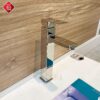 Vòi Lavabo Vuông Nóng Lạnh Inox 304 Bóng Gương Cao 30cm TTCERA LB254
