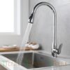 Vòi Rửa Chén Nóng Lạnh Rút Dây Đồng Thau Mạ Crome TTCERA CNL512