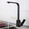 Vòi Rửa Chén Nóng Lạnh Sơn Tĩnh Điện Nano Đen TTCERA CNL515