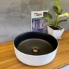 Chậu Lavabo Tròn Trắng Đen Cao Cấp TTCERA LB57