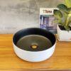 Chậu Lavabo Tròn Trắng Đen Cao Cấp TTCERA LB57