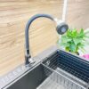 Vòi Rửa Chén Lạnh Thân Mềm Màu Đen TTCERA CL512