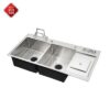 Chậu Rửa Chén Vắt Dao Hộc Rác Inox 304 Dày 3mm Holer HLCR706-10048DR