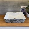 Chậu Lavabo Đặt Bàn Vân Đá Đen TTCERA LB67