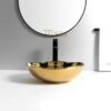 Chậu Lavabo Tròn Vàng Đặt Bàn TTCERA LB70