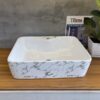 Chậu Lavabo Đặt Bàn Vuông Trắng Vân Đá TTCERA LB89