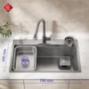 Chậu Rửa Chén Đơn Inox Phủ Nano Xám TTCERA CRNN906-7846