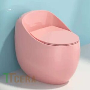 Bồn Cầu Trứng 1 Khối Màu Hồng TTCERA BC047