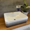 Chậu Lavabo Đặt Bàn Sọc Trắng Đen TTCERA LB88