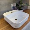 Chậu Lavabo Vuông Trắng Vân Đá TTCERA LB95
