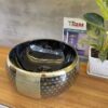 Chậu Lavabo Tròn Đen Hoa Văn Vàng TTCERA LB97
