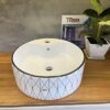 Chậu Lavabo Tròn Đặt Bàn Caro Đen TTCERA LB98