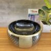 Chậu Lavabo Tròn Đen Hoa Văn Vàng TTCERA LB97