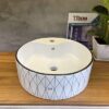 Chậu Lavabo Tròn Đặt Bàn Caro Đen TTCERA LB98