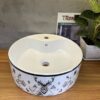 Chậu Lavabo Tròn Đặt Bàn Hoa Văn TTCERA LB96