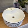 Chậu Lavabo Tròn Đặt Bàn Hoa Văn TTCERA LB96