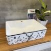 Chậu Lavabo Vuông Đặt Bàn Hoa Văn TTCERA LB94