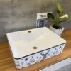 Chậu Lavabo Vuông Đặt Bàn Hoa Văn TTCERA LB94