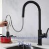 Vòi Rửa Chén Rút Dây Đồng Sơn Tĩnh Điện Màu Đen Holer CHL803