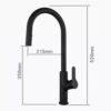 Vòi Rửa Chén Rút Dây Đồng Sơn Tĩnh Điện Màu Đen Holer CHL803
