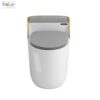 Bồn Cầu Trứng 1 Khối Màu Trắng Nắp Xám Holer HLBC206