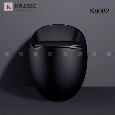 Bồn cầu liền khối màu đen Krasic K-8082B