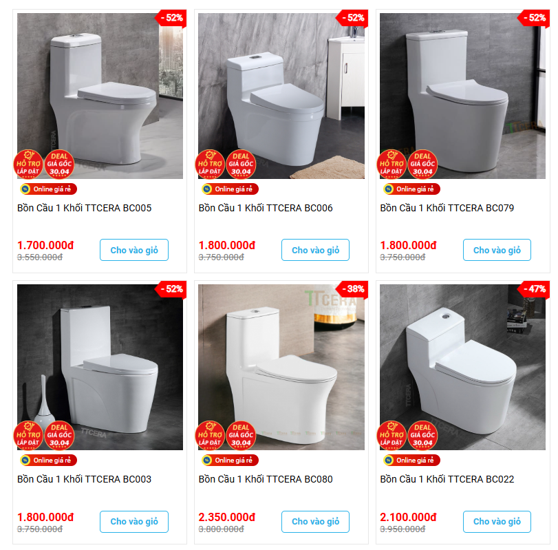 Cửa hàng bán Bồn Cầu Quận Thủ Đức Giá Tốt