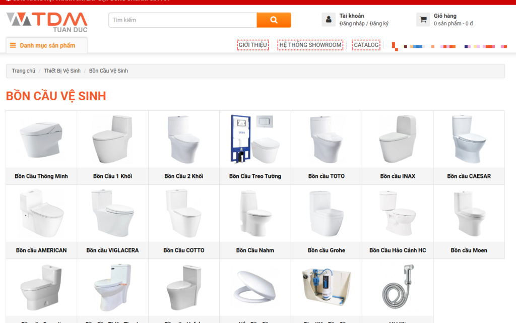 Cửa hàng phân phối bồn cầu TDM Tuấn Đức